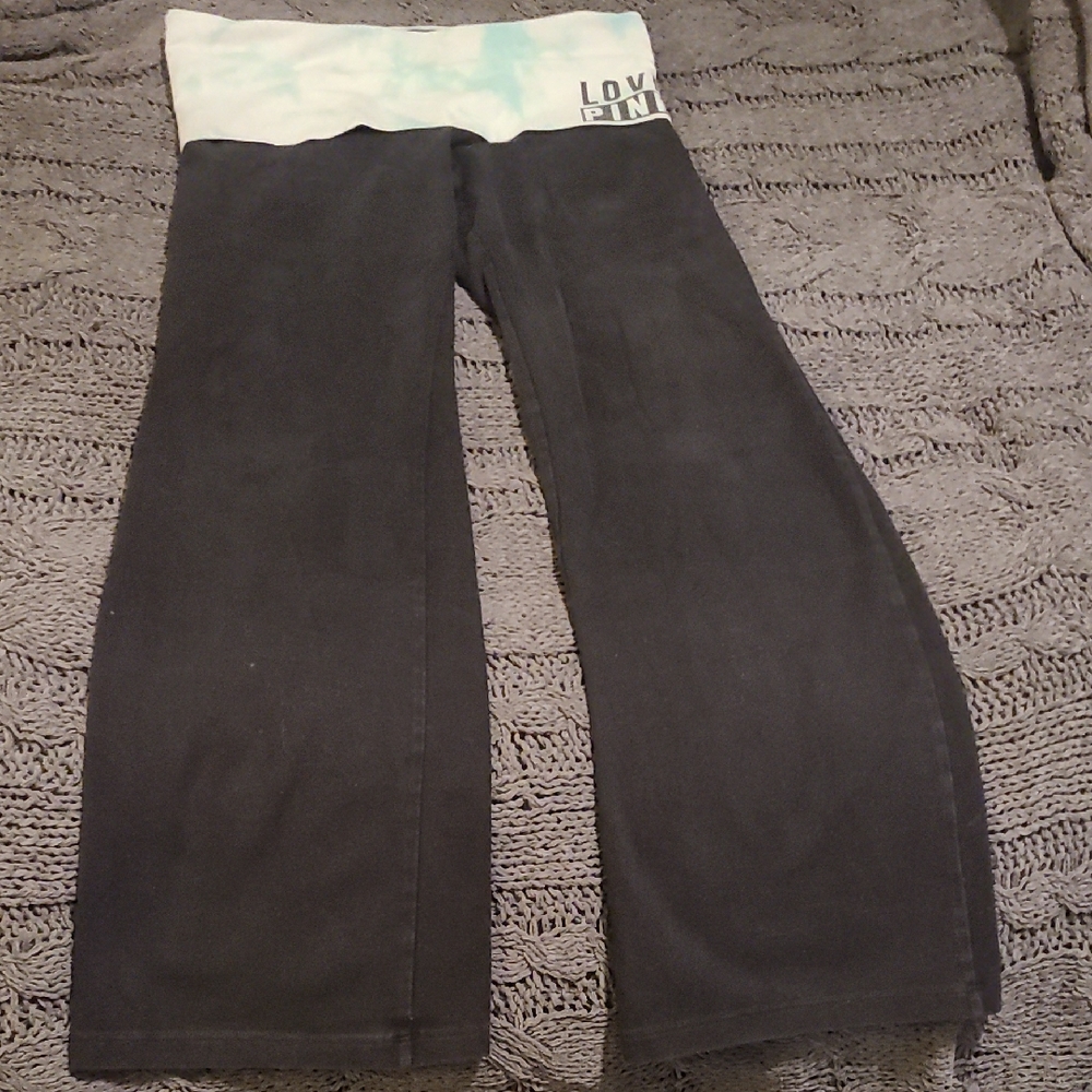 PINK VS tie Dye Foldover Flares